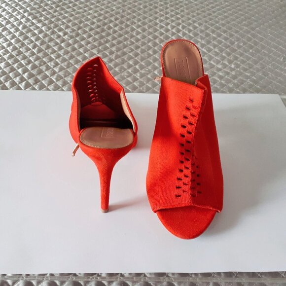 NWOT Topshop orange red stretch heeled mules EU40 - Picture 10 of 16